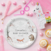 ウッドランド動物素朴林の赤ちゃんシャワー ペーパープレート (パーティー)