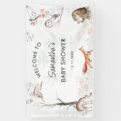 ウッドランド動物素朴林の赤ちゃんシャワー 横断幕 (縦)