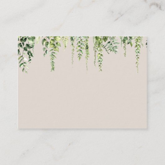 ウッドランド動物緑のキノコの赤ちゃんシャワー エンクロージャーカード (裏面)