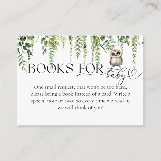 ウッドランド動物緑のキノコの赤ちゃんシャワー エンクロージャーカード (正面)