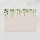 ウッドランド動物緑のキノコの赤ちゃんシャワー エンクロージャーカード (裏面)