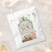 ウッドランド動物緑のキノコの赤ちゃんシャワー フェイバーバッグ (クリップ留めされた状態)