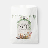 ウッドランド動物緑のキノコの赤ちゃんシャワー フェイバーバッグ (正面)