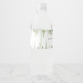 ウッドランド動物緑のキノコの赤ちゃんシャワー ペットボトルラベル (裏面)