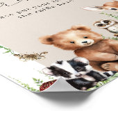 ウッドランド動物緑のキノコの赤ちゃんシャワー ポスター (角)