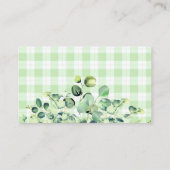 ウッドランド動物緑のユーカリのブックリクエスト 名刺 (裏面)