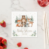 ウッドランド動物緑の森の赤ちゃんシャワー スタンダードカクテルナプキン (インサイチュ)