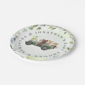 ウッドランド動物緑の森の赤ちゃんシャワー ペーパープレート (アングル)