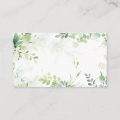 ウッドランド動物緑の男の赤ちゃんシャワーおむつ エンクロージャーカード (裏面)