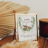 ウッドランド動物緑の男の赤ちゃんシャワーおむつ ポスター