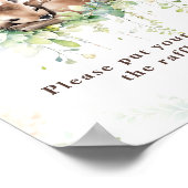 ウッドランド動物緑の男の赤ちゃんシャワーおむつ ポスター (角)