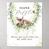 ウッドランド動物緑の男の赤ちゃんシャワーおむつ ポスター (正面)