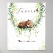 ウッドランド動物緑の男の赤ちゃんシャワーの好意 ポスター (正面)