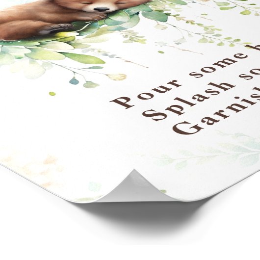 ウッドランド動物緑の男の赤ちゃんシャワーマムオーサ ポスター (角)