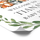 ウッドランド動物緑の赤ちゃんシャワー歓迎サイン ポスター (角)