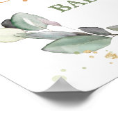 ウッドランド動物緑の赤ちゃんシャワー歓迎サイン ポスター (角)