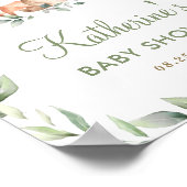 ウッドランド動物緑の赤ちゃんシャワー歓迎サイン ポスター (角)