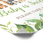 ウッドランド動物緑の赤ちゃんシャワー甘いお菓子 ポスター (角)