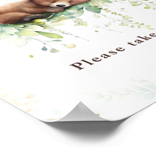 ウッドランド動物緑の赤ちゃんシャワー甘いお菓子 ポスター (角)