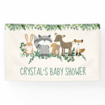 ウッドランド動物緑の赤ちゃんシャワー装飾