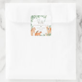 ウッドランド動物緑の赤ちゃんシャワー スクエアシール (バッグ)