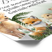 ウッドランド動物緑モモザバーベビーシャワー ポスター (角)