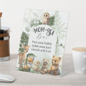 ウッドランド動物緑モモザバーベビーシャワー 台座サイン (インサイチュ)