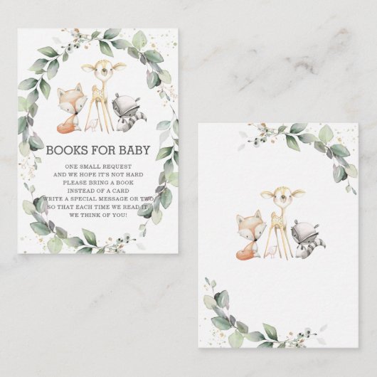 ウッドランド動物緑リースベビー本 エンクロージャーカード (正面/裏面)