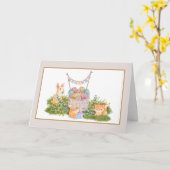 ウッドランド動物誕生日カード カード (黄色い花)