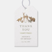 ウッドランド動物誕生日パーティギフトラベル ギフトタグ (正面)