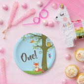 ウッドランド動物誕生日パーティー ペーパープレート (パーティー)