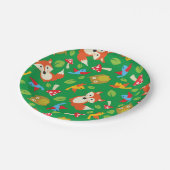 ウッドランド動物誕生日パーティー ペーパープレート (アングル)