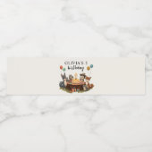 「ウッドランド動物誕生日林パーティー ペットボトルラベル (シングルラベル)