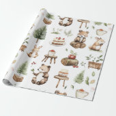 ウッドランド動物誕生日森パーティー ラッピングペーパー (アンロールド)
