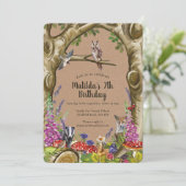 ウッドランド動物誕生日森招待状 招待状 (スタンド正面)