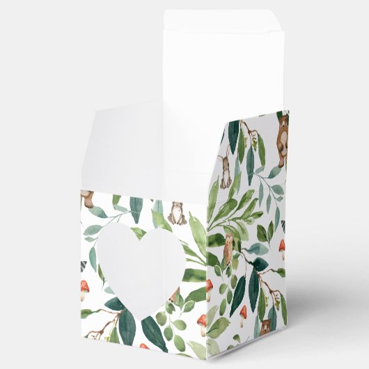 ウッドランド動物誕生日赤ちゃんシャワーありがとう フェイバーボックス (オープン)