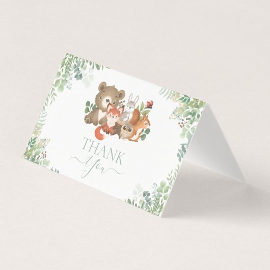 ウッドランド動物赤ちゃんシャワーありがとう囲い (正面)