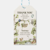 ウッドランド動物赤ちゃんシャワーありがとう好意 ギフトタグ (正面)