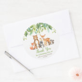 ウッドランド動物赤ちゃんシャワーありがとう好意 ラウンドシール (封筒)