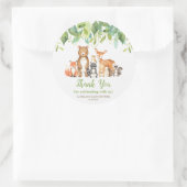 ウッドランド動物赤ちゃんシャワーありがとう好意 ラウンドシール (バッグ)