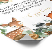 ウッドランド動物赤ちゃんシャワーおしゃぶり狩りゲーム ポスター (角)