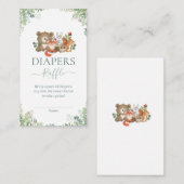 ウッドランド動物赤ちゃんシャワーおむつラッフルエンクロ エンクロージャーカード (正面/裏面)