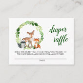 ウッドランド動物赤ちゃんシャワーおむつラッフルカード エンクロージャーカード (正面)