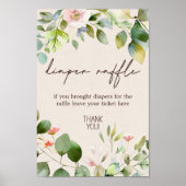 ウッドランド動物赤ちゃんシャワーおむつラッフルサイン ポスター (正面)