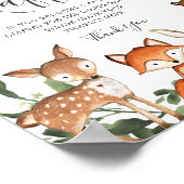 ウッドランド動物赤ちゃんシャワーおむつラッフルサイン ポスター (角)