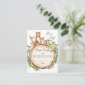 ウッドランド動物赤ちゃんシャワーおむつラッフルチケット エンクロージャーカード (スタンド正面)