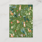 ウッドランド動物赤ちゃんシャワーおむつラッフルチケット エンクロージャーカード (裏面)