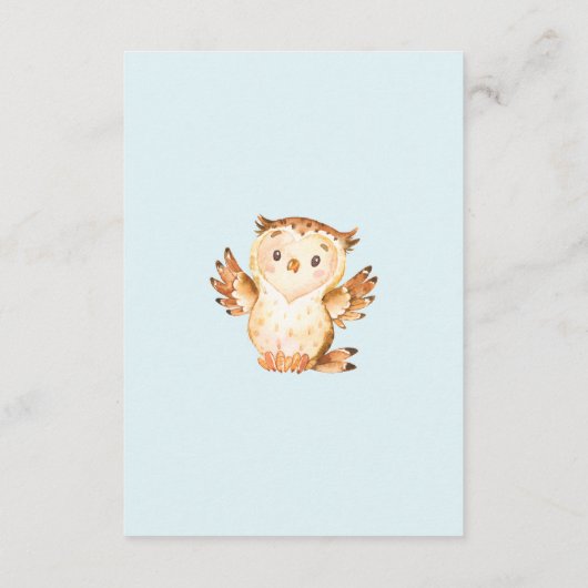 ウッドランド動物赤ちゃんシャワーおむつラッフルチケット エンクロージャーカード (裏面)