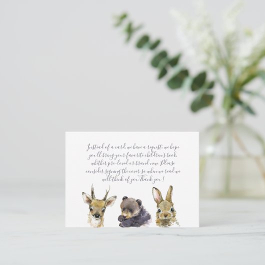 ウッドランド動物赤ちゃんシャワーおむつラッフルチケット エンクロージャーカード (スタンド正面)