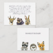 ウッドランド動物赤ちゃんシャワーおむつラッフルチケット エンクロージャーカード (正面/裏面)